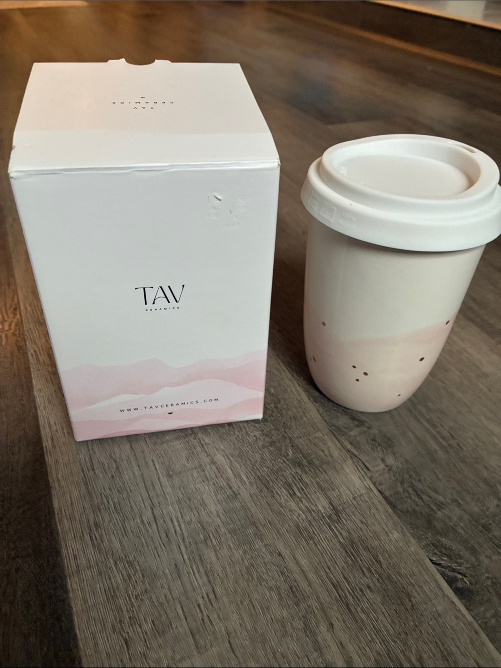 Jillian harris -Tav ceramics travel cup, New in box.